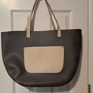 Two-Tone Black and Cream Women’s Tote Bag